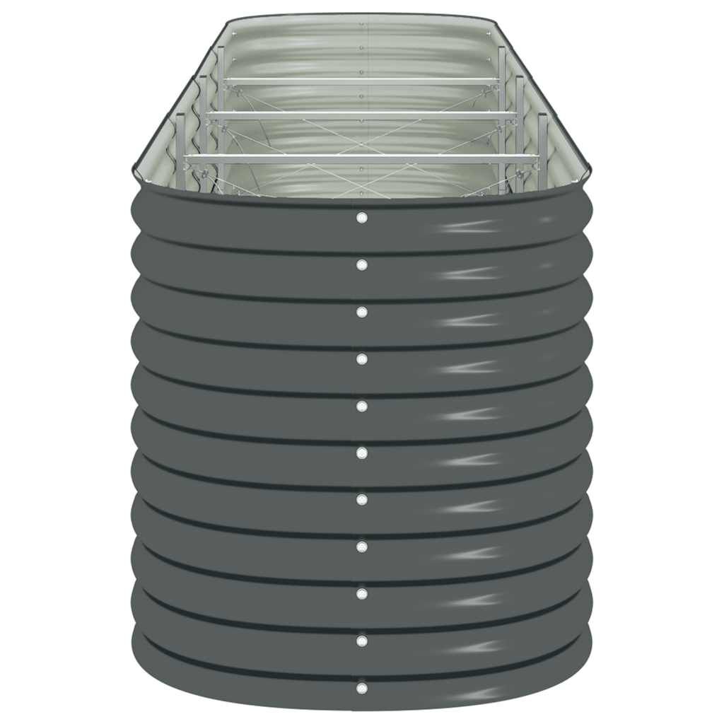 vidaXL Garden Raised Bed 400x80x81 cm Galvanised Steel Grey