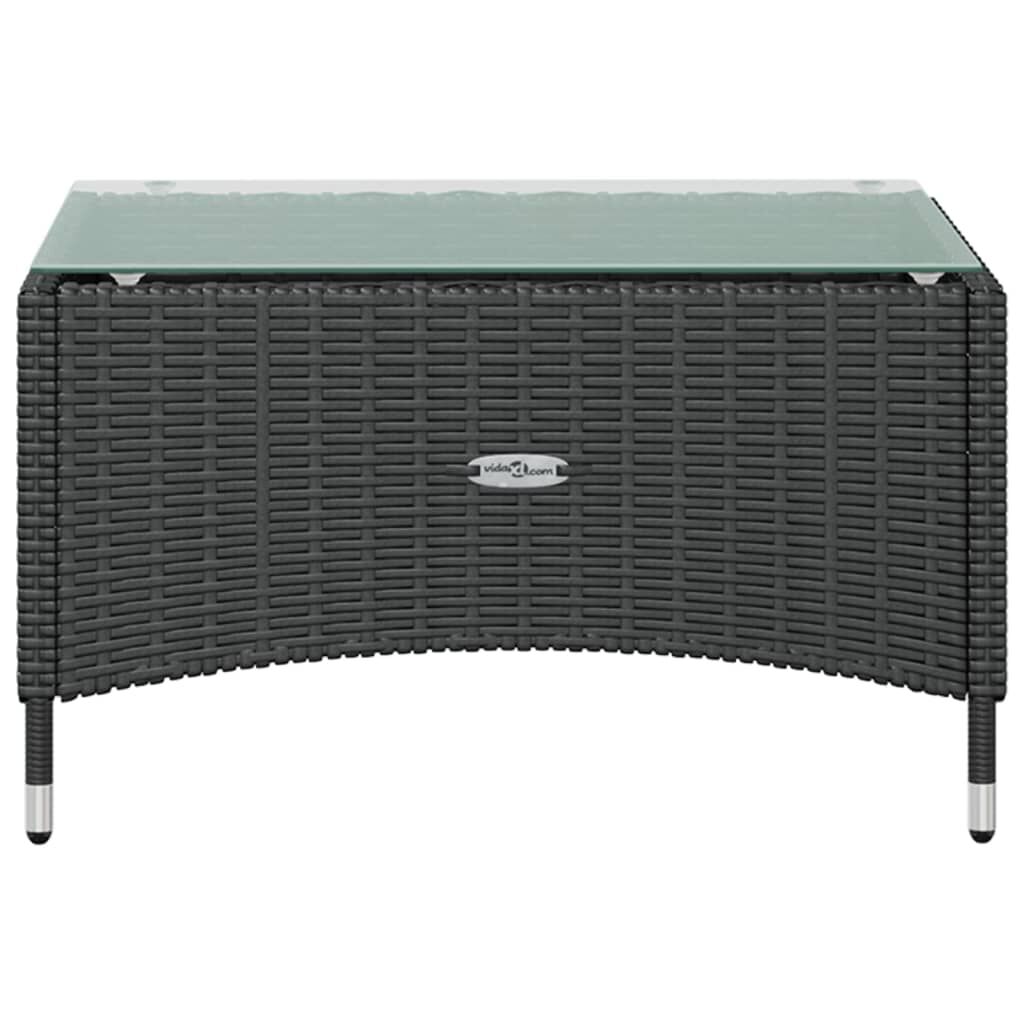vidaXL 16 Piece Garden Lounge Set with Cushions Poly Rattan Black