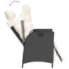 vidaXL Reclining Garden Chairs 2 pcs with Footrest Black Poly Rattan