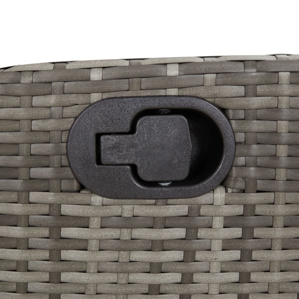 vidaXL Reclining Garden Chairs 2 pcs with Footrest Grey Poly Rattan
