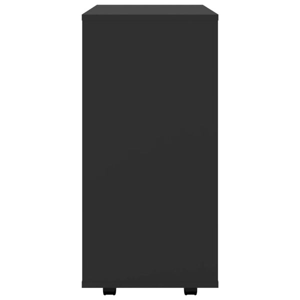 vidaXL Rolling Cabinet Black 60x35x75 cm Engineered Wood