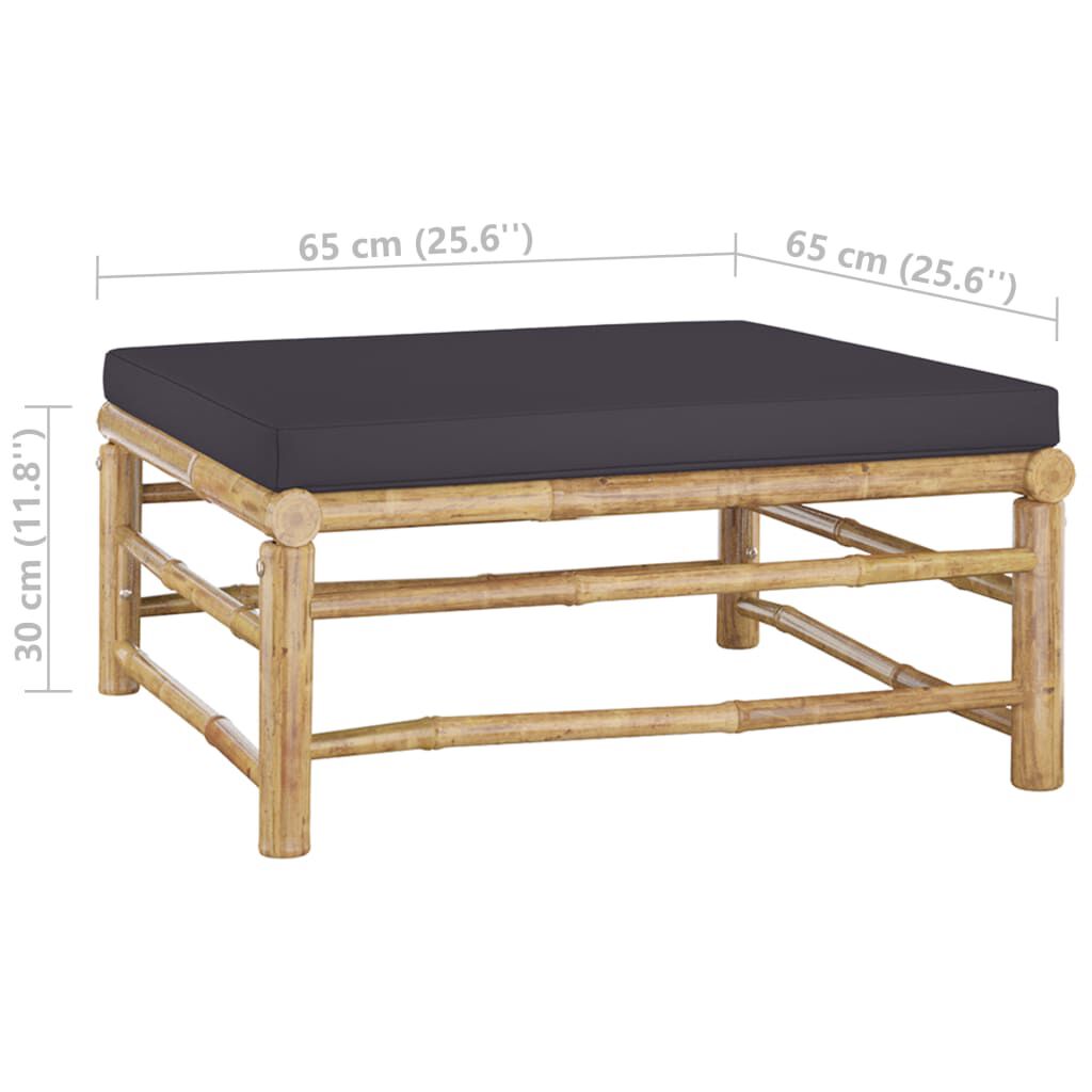 vidaXL 7 Piece Garden Lounge Set with Dark Grey Cushions Bamboo