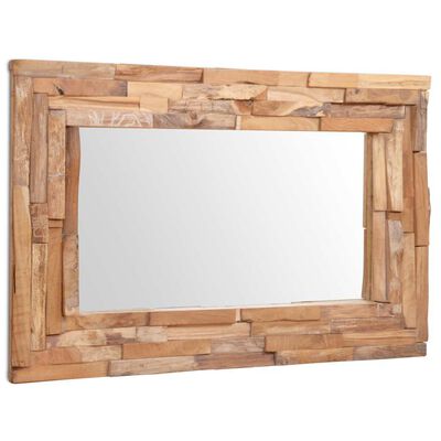 vidaXL Decorative Mirror Teak 90x60 cm Rectangular,  vidaXL Decorative Mirror Teak 90x60 cm Rectangular