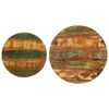 vidaXL 2 Piece Coffee Table Set Black Solid Wood Reclaimed