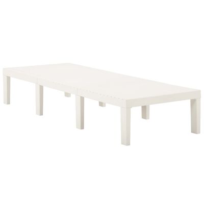 vidaXL Sun Lounger Plastic White, white vidaXL Sun Lounger Plastic White