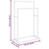vidaXL Freestanding Towel Rack Black 48x24x78.5 cm Iron