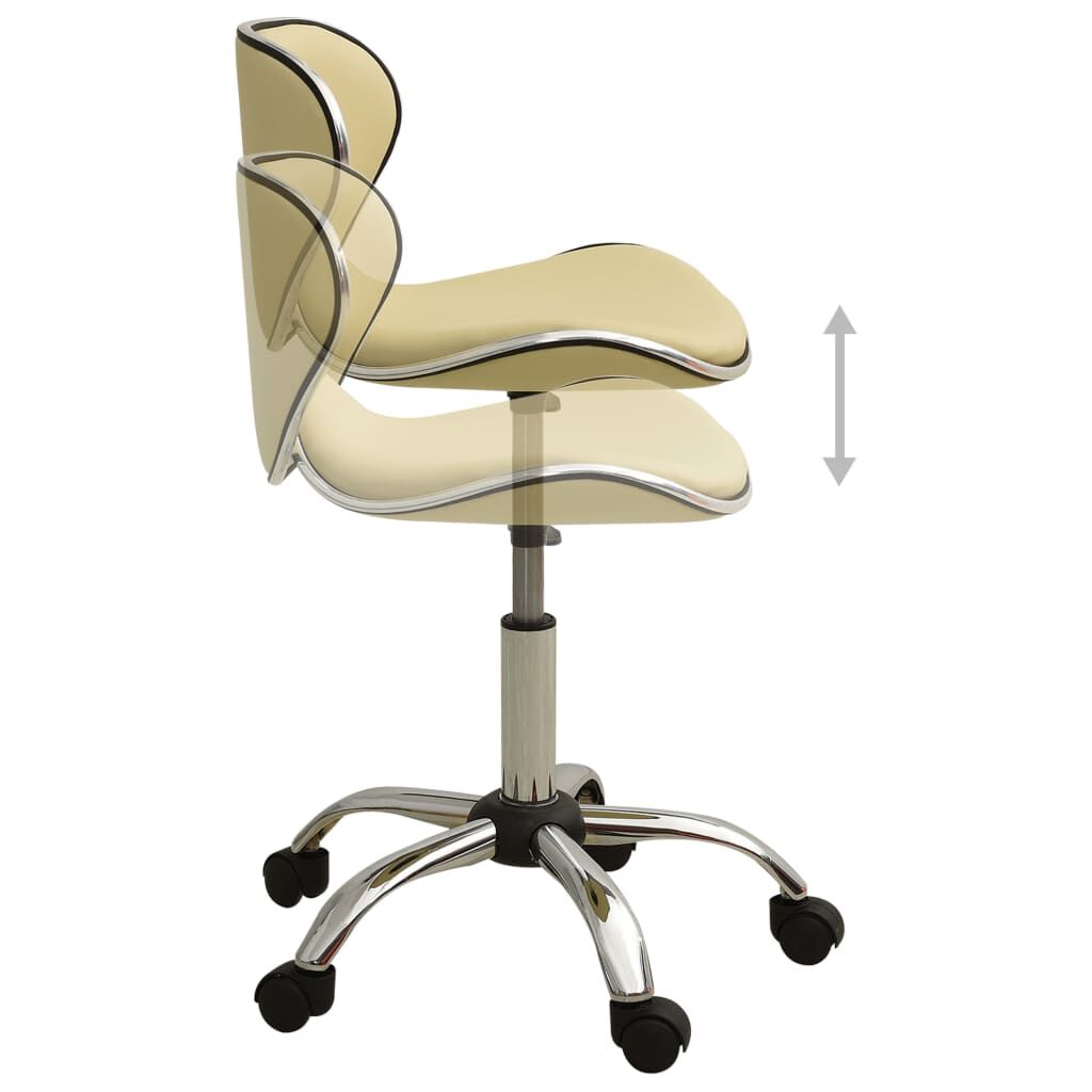 vidaXL Office Chair Cream Faux Leather