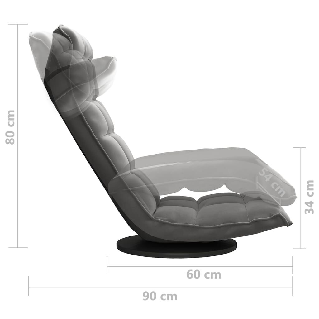 vidaXL Swivel Floor Chair Dark Grey Velvet