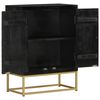 vidaXL Sideboard with 2 Doors Black&Gold 55x30x75 cm Solid Wood Mango