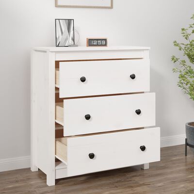 vidaXL Sideboard White 70x35x80 cm Solid Wood Pine, white vidaXL Sideboard White 70x35x80 cm Solid Wood Pine