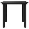 vidaXL Garden Dining Table Black 80x80x74 cm Steel and Glass