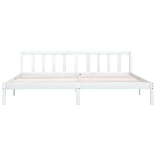 vidaXL Bed Frame without Mattress White Solid Wood 200x200 cm