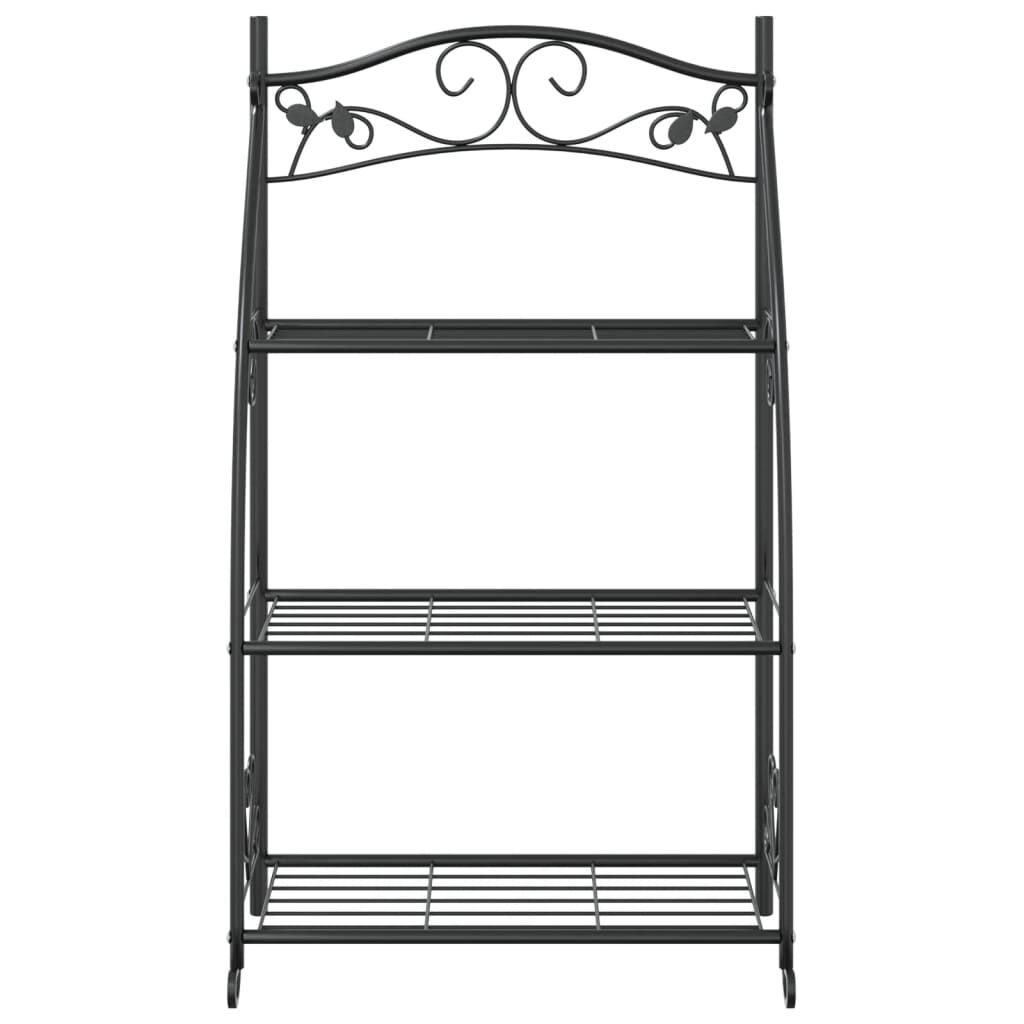 vidaXL Flower Rack Black 56x30x96 cm Steel