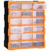 vidaXL Multi-drawer Organiser with 18 Middle Drawers 38x16x47 cm