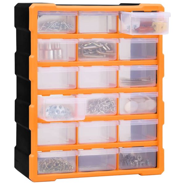 vidaXL Multi-drawer Organiser with 18 Middle Drawers 38x16x47 cm