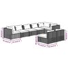 vidaXL 8 Piece Garden Lounge Set with Cushions Grey Poly Rattan