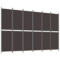 vidaXL 6-Panel Room Divider Brown 300x200 cm Fabric