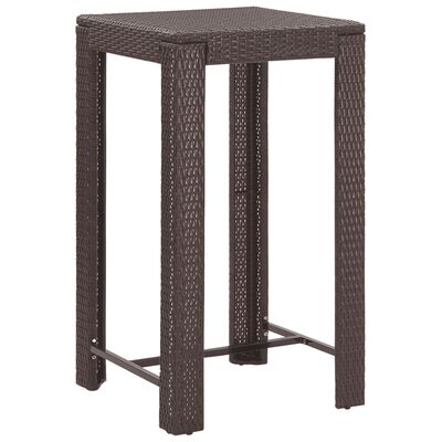 vidaXL 3 Piece Garden Bar Set with Cushions Poly Rattan Brown, brown vidaXL 3 Piece Garden Bar Set with Cushions Poly Rattan Brown
