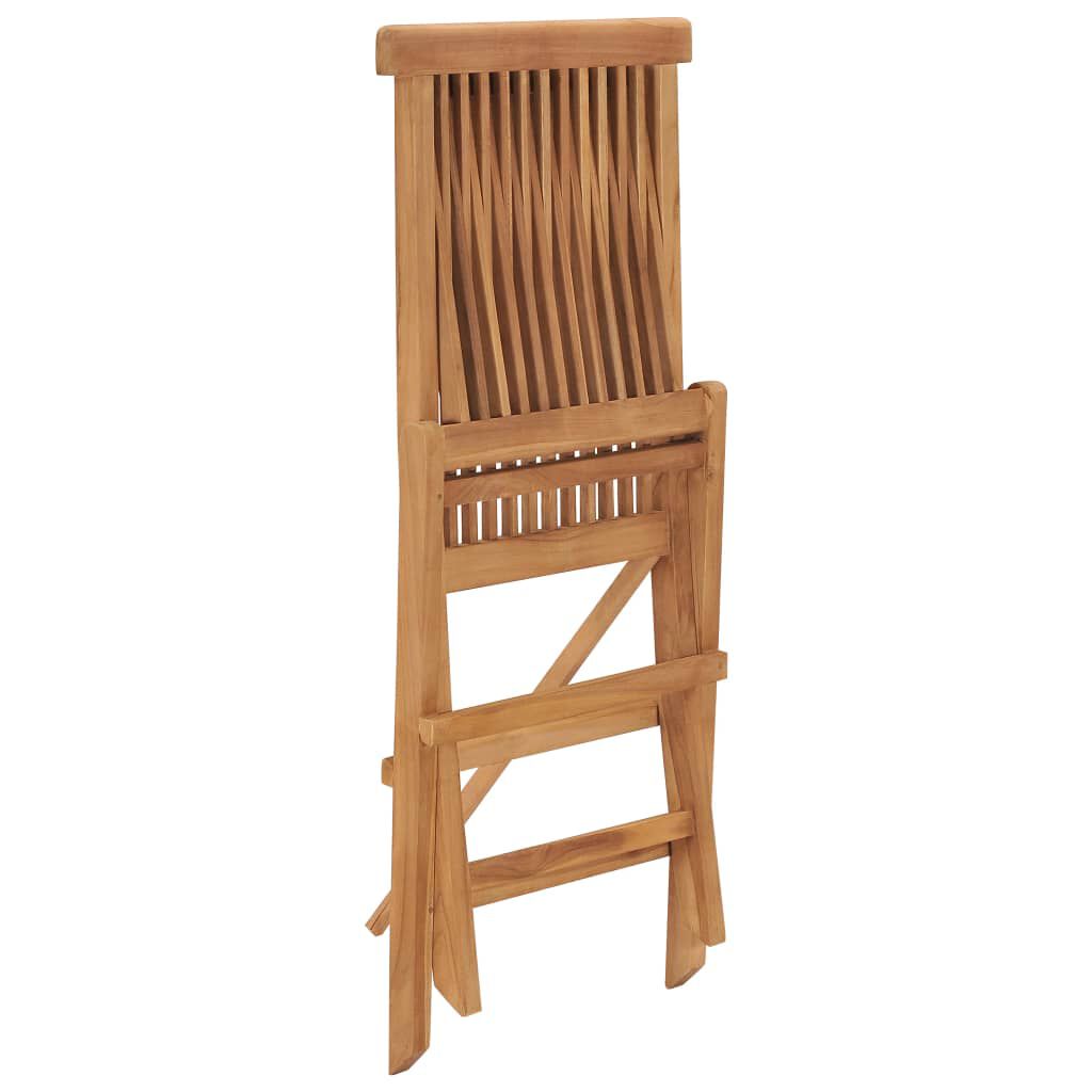 vidaXL Folding Garden Chairs 8 pcs Solid Teak Wood