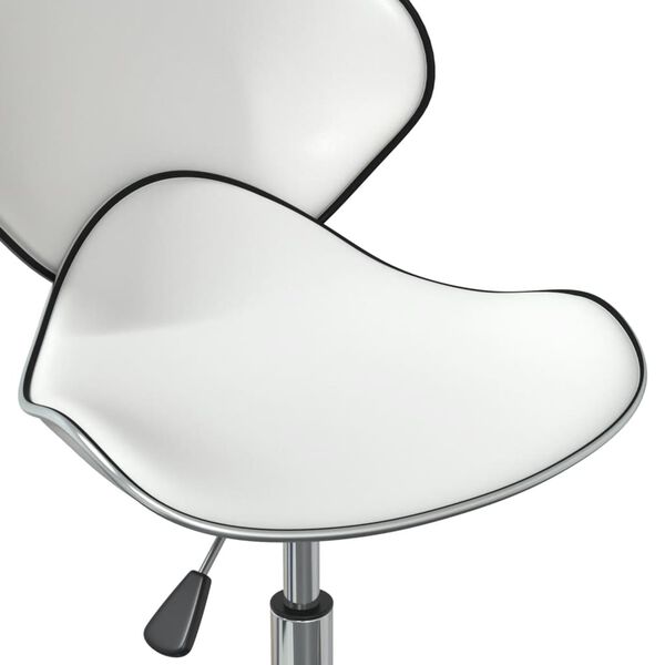 vidaXL Swivel Dining Chairs 6 pcs White Faux Leather