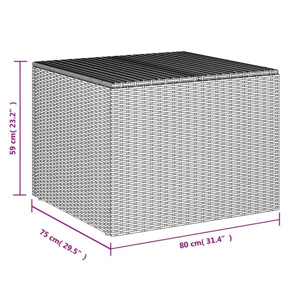 vidaXL Garden Storage Box Grey 291L Poly Rattan