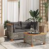 vidaXL Garden Sofas Corner with Cushions 2 pcs Grey Poly Rattan