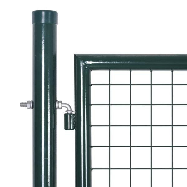 vidaXL Fence Gate Steel 300x100 cm Green
