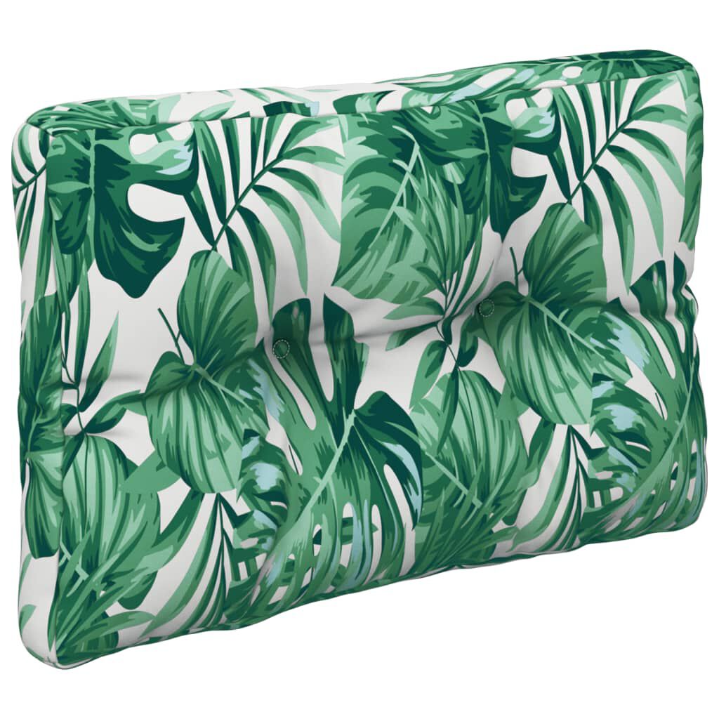 vidaXL Pallet Cushions 2 pcs Leaf Pattern Fabric