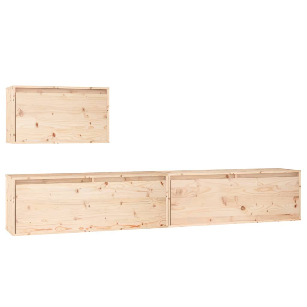 vidaXL TV Cabinets 3 pcs Solid Wood Pine