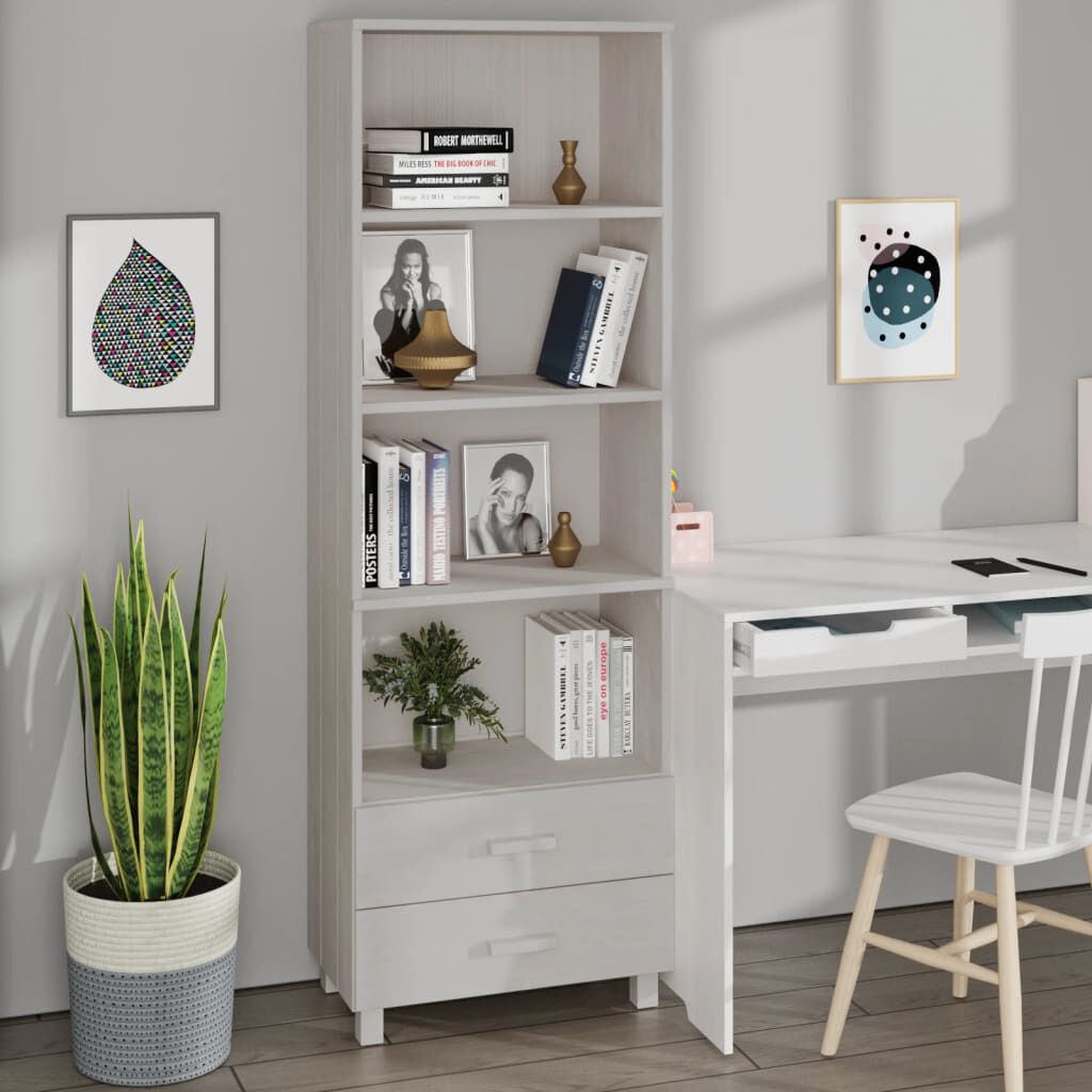 vidaXL Highboard HAMAR White 60x35x180 cm Solid Wood Pine
