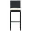 vidaXL 3 Piece Outdoor Bar Set with Cushions Poly Rattan Black