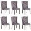 vidaXL Dining Chairs 6 pcs Grey Velvet