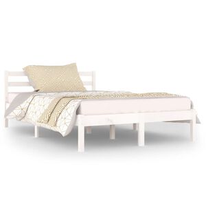 vidaXL Bed Frame without Mattress Solid Wood Pine 120x200cm White