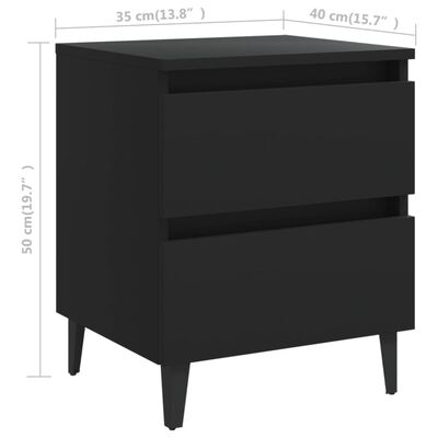 vidaXL Bed Cabinets 2 pcs Black 40x35x50 cm Engineered Wood, black vidaXL Bed Cabinets 2 pcs Black 40x35x50 cm Engineered Wood