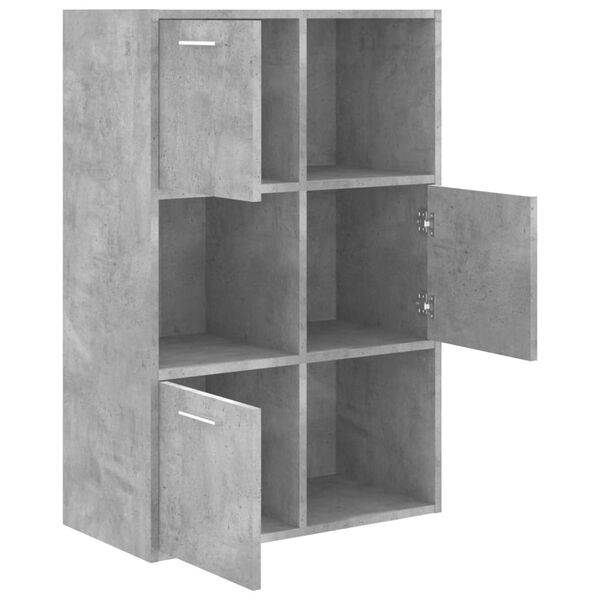vidaXL Storage Cabinet Concrete Grey 60x29.5x90 cm Engineered Wood