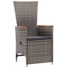 vidaXL 3 Piece Garden Lounge Set with Cushions Poly Rattan Grey