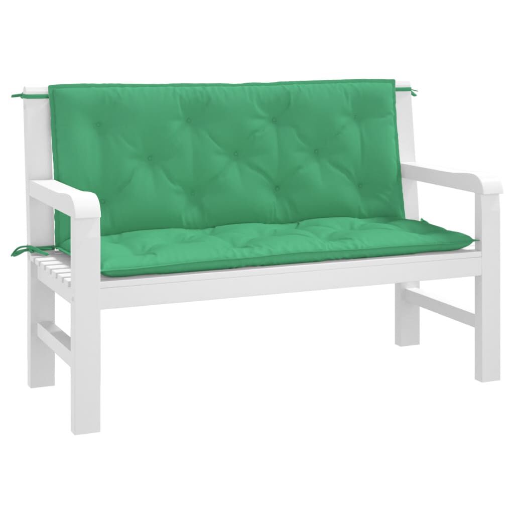vidaXL Garden Bench Cushions 2pcs Green 120x50x7cm Oxford Fabric