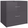 vidaXL Bedside Cabinets 2 pcs High Gloss Grey 40x30x40 cm Engineered Wood