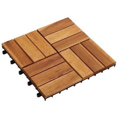 vidaXL 10 pcs Acacia Decking Tiles 30 x 30 cm, brown vidaXL 10 pcs Acacia Decking Tiles 30 x 30 cm