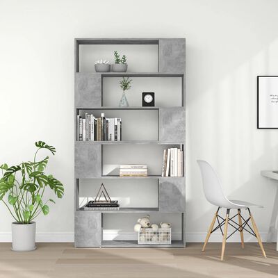 vidaXL Book Cabinet Room Divider Concrete Grey 100x24x188 cm