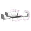 vidaXL 5 Piece Garden Lounge Set with Cushions Poly Rattan Dark Grey