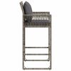 vidaXL Garden Bar Stools with Cushions 2 pcs Grey Poly Rattan