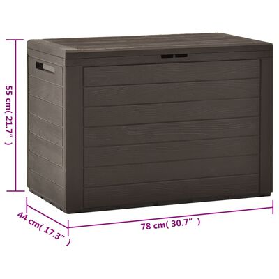vidaXL Garden Storage Box Brown 78x44x55 cm, brown vidaXL Garden Storage Box Brown 78x44x55 cm