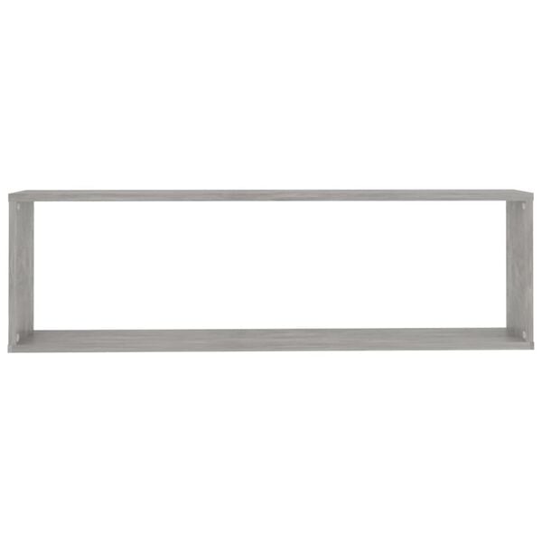 vidaXL Wall Cube Shelf 2 pcs Concrete Grey 100x15x30 cm Engineered Wood