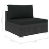 vidaXL 9 Piece Garden Lounge Set with Cushions Poly Rattan Black