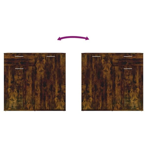 vidaXL Sideboard Smoked Oak 80x36x75 cm Engineered Wood