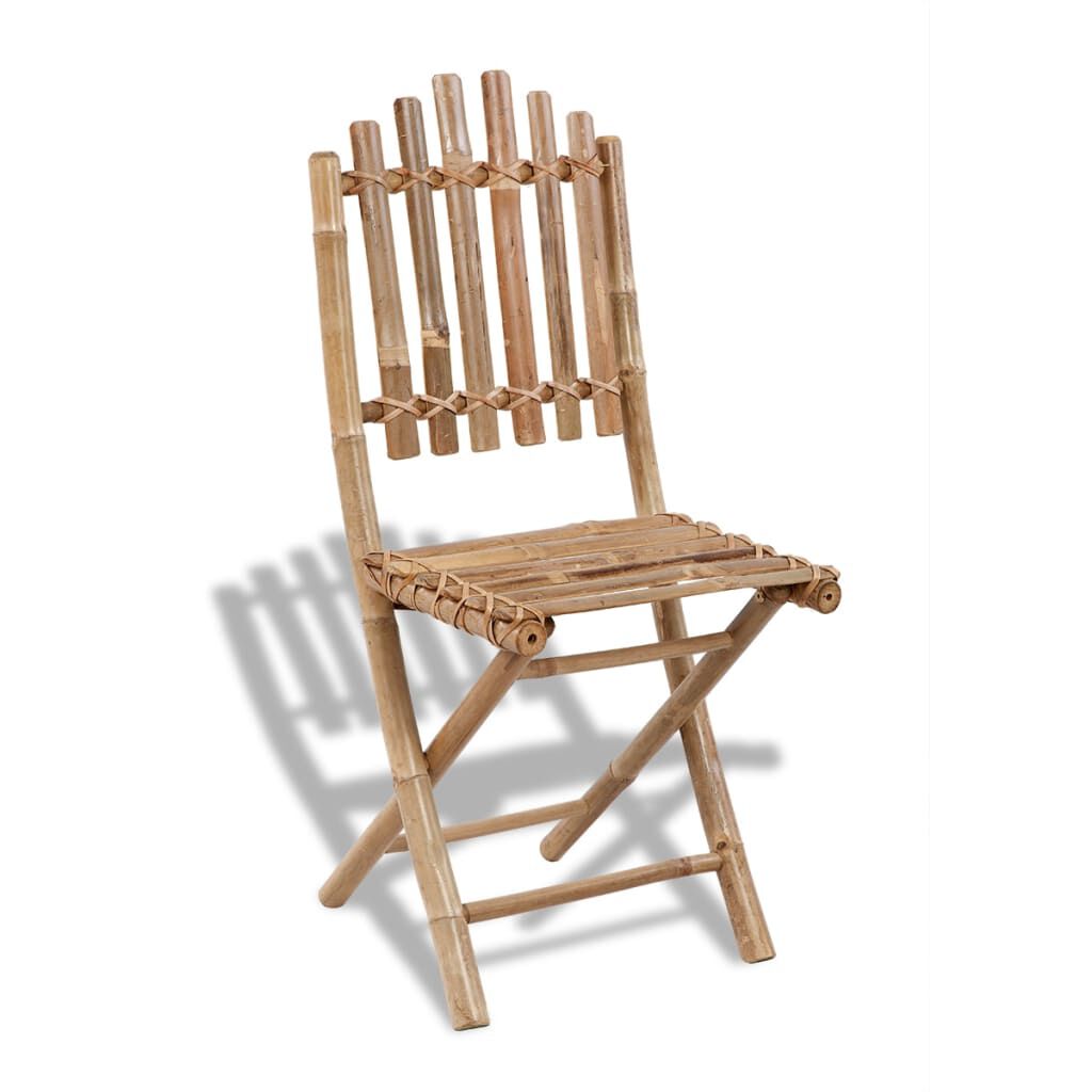 vidaXL Folding Garden Chairs 2 pcs Bamboo