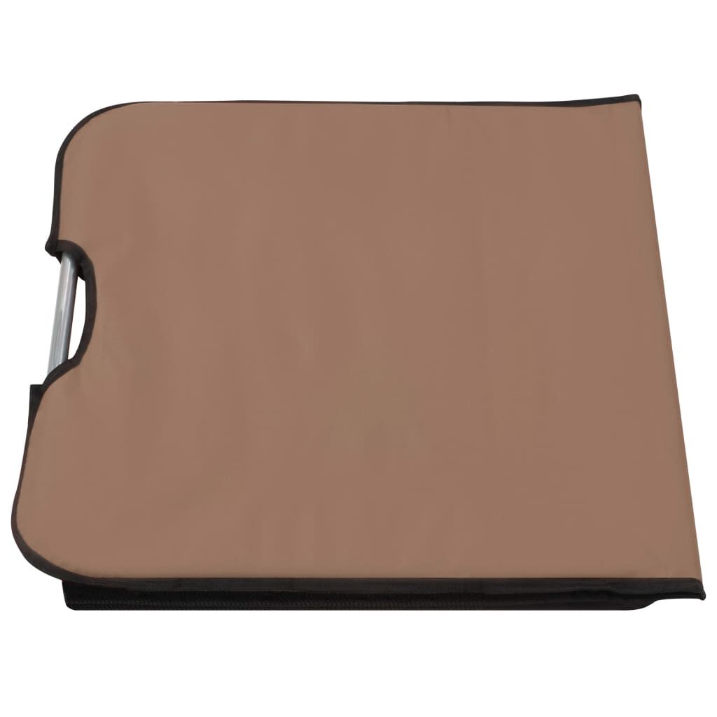 vidaXL Folding Beach Mats 2 pcs Steel and Fabric Brown