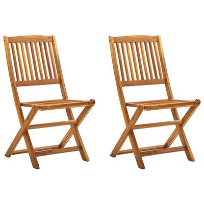 vidaXL Folding Outdoor Chairs 2 pcs Solid Acacia Wood, brown vidaXL Folding Outdoor Chairs 2 pcs Solid Acacia Wood