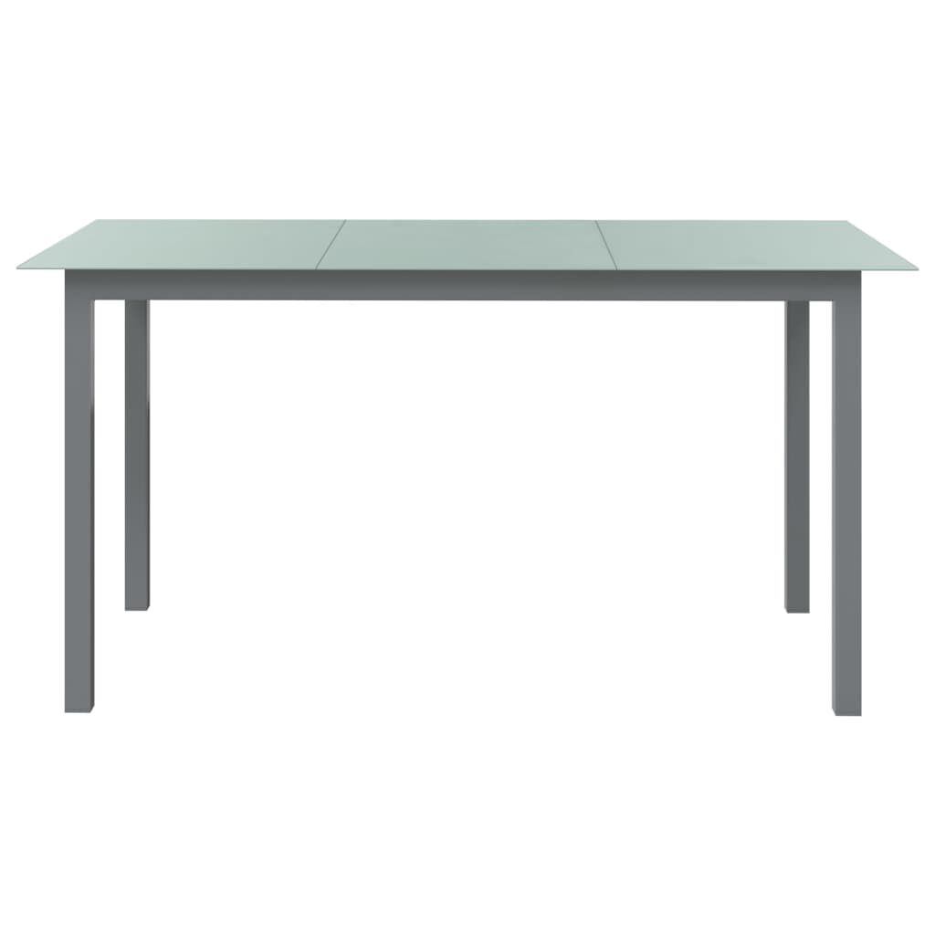vidaXL 7 Piece Garden Dining Set Aluminium Silver and Black